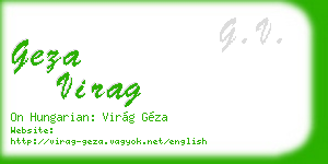 geza virag business card