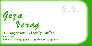 geza virag business card